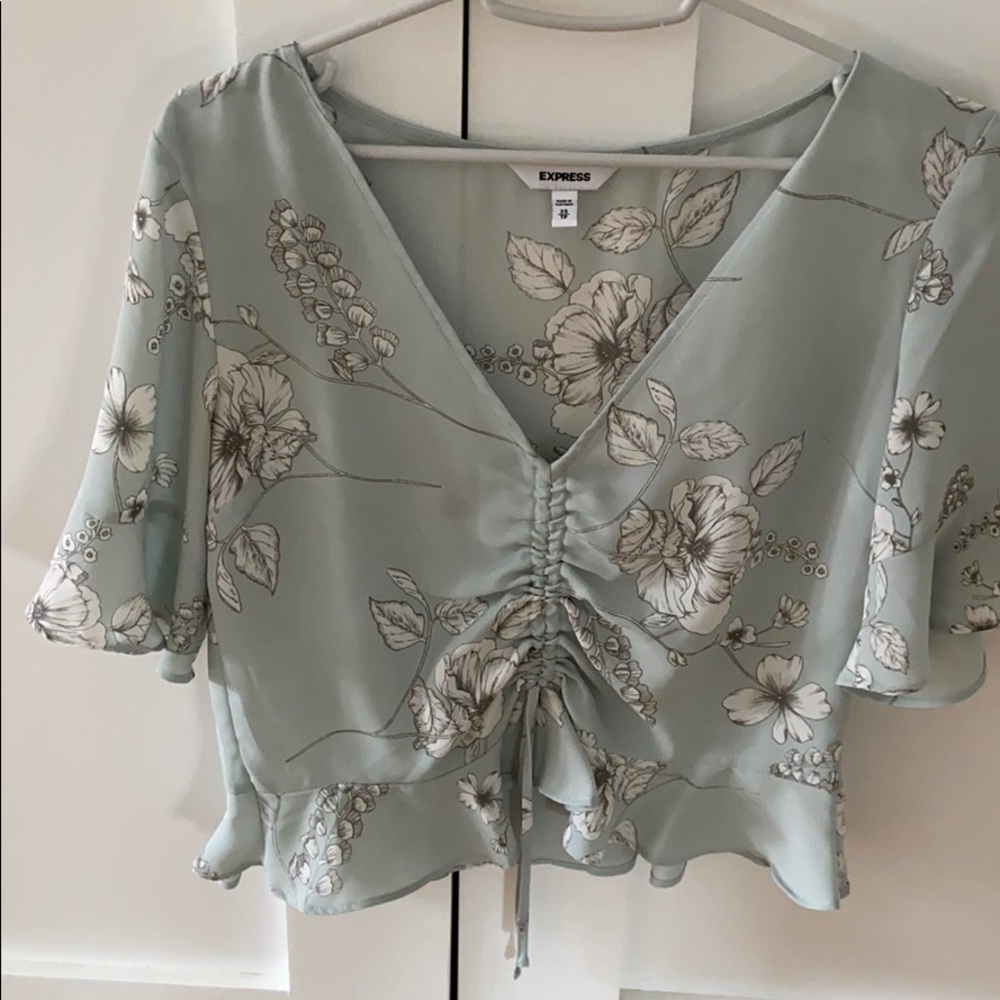 Express floral crop blouse
